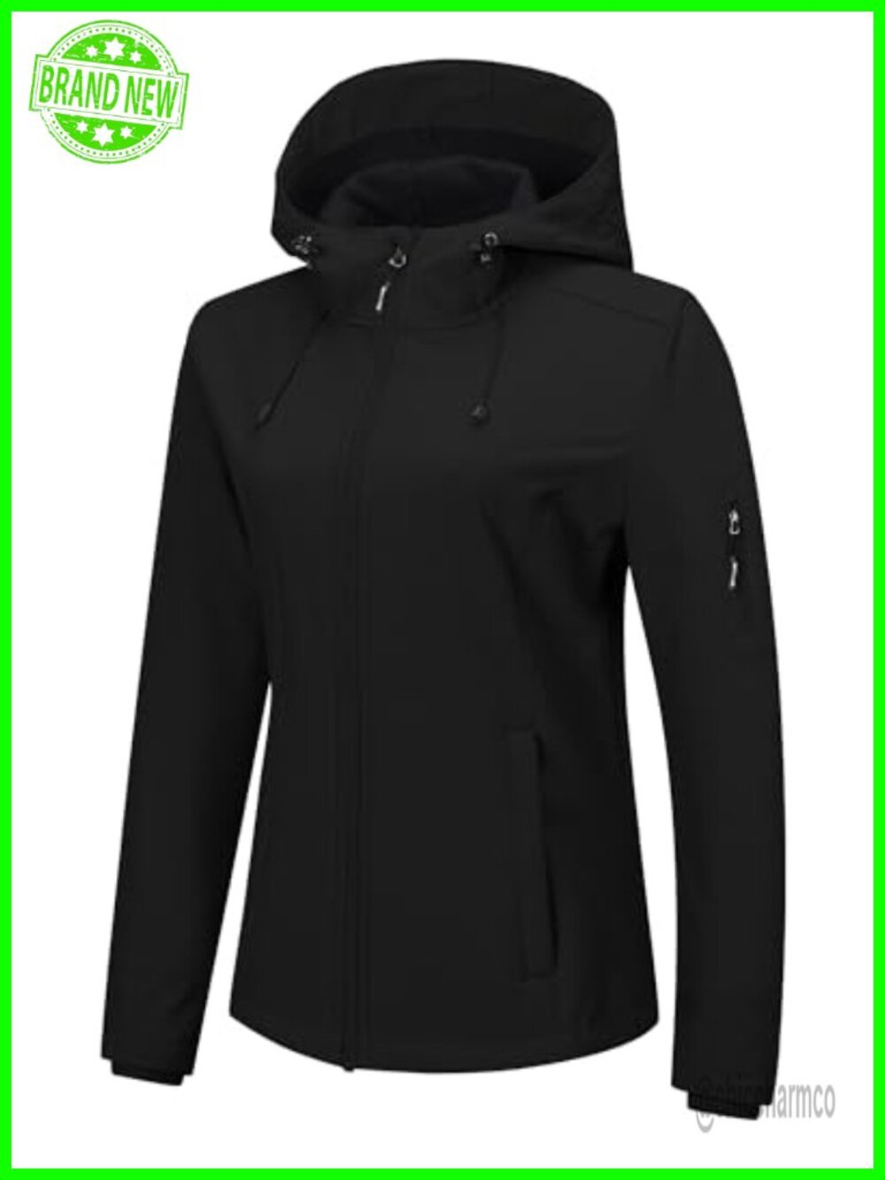 Women's Softshell Jacket Fleece Lined Waterproof Hooded Rain Coat
